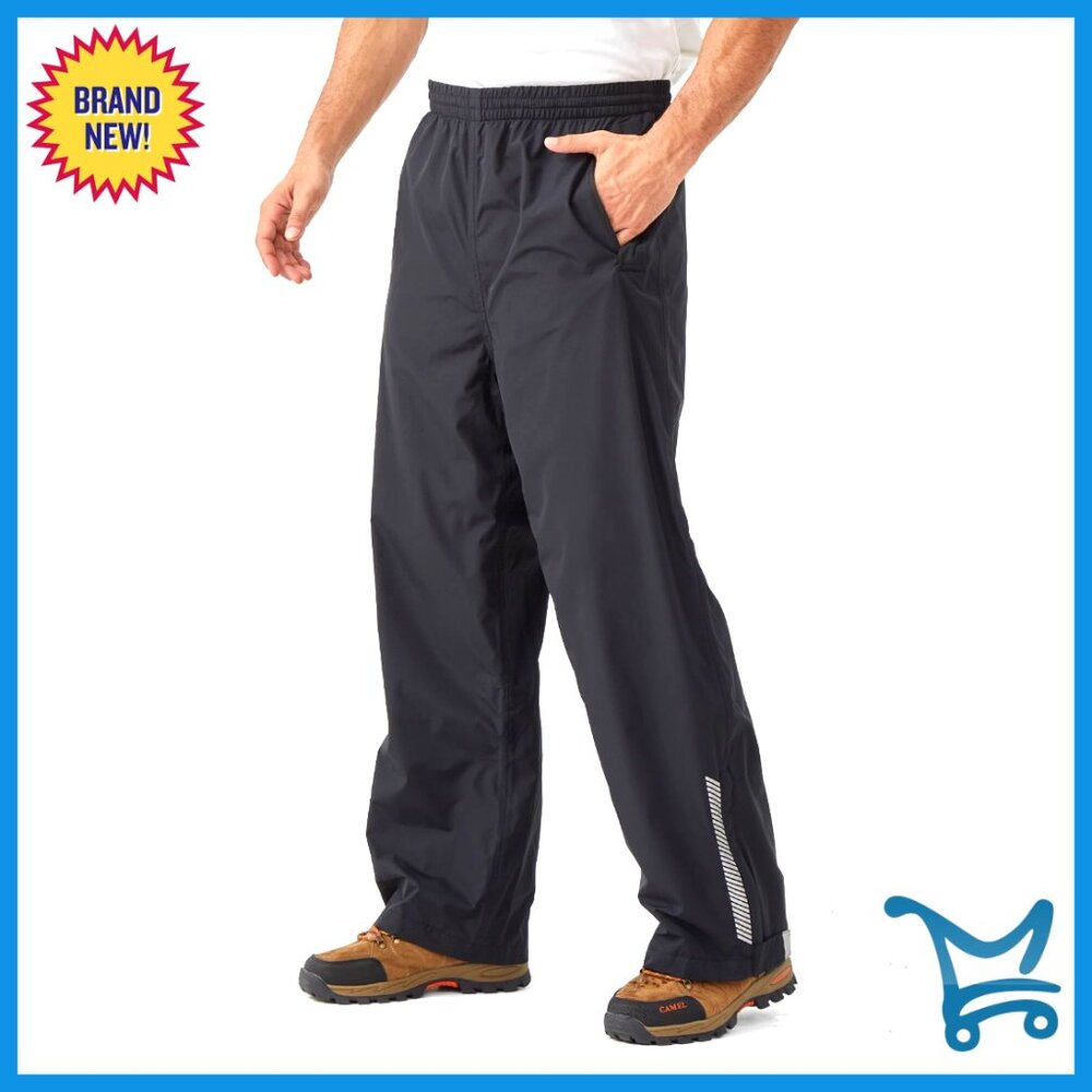 Men's Waterproof Rain Pants Packable Outdoor Hiking Fishing Windproof
